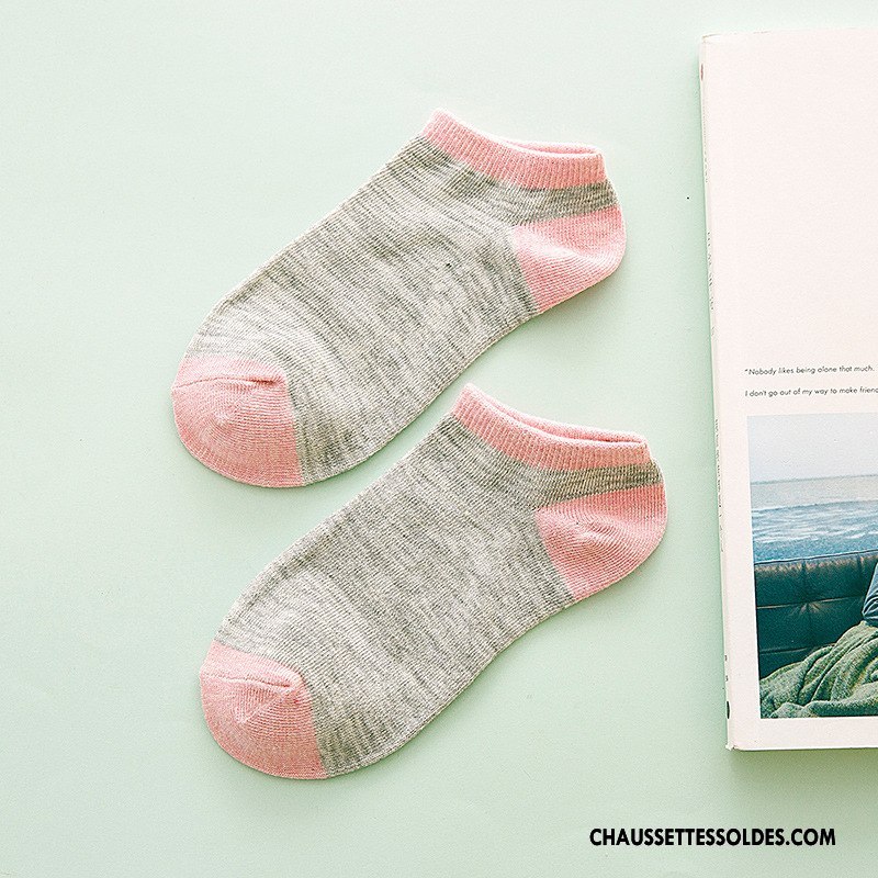Chaussettes Courtes Femme Printemps Invisible Dame Matelassé Le Nouveau Doux Rose