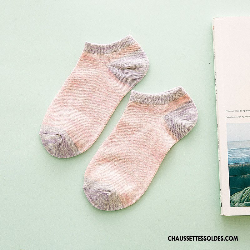 Chaussettes Courtes Femme Printemps Invisible Dame Matelassé Le Nouveau Doux Rose