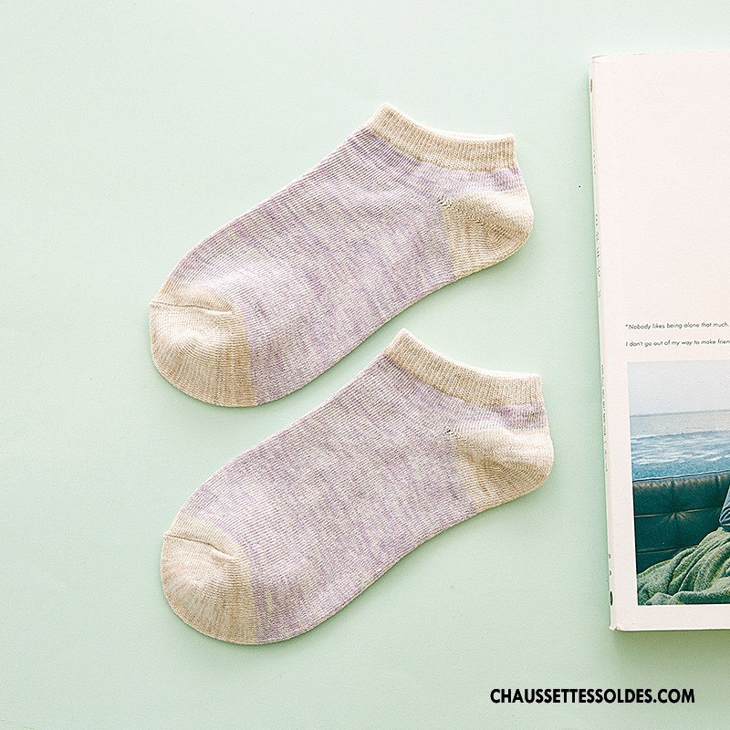 Chaussettes Courtes Femme Printemps Invisible Dame Matelassé Le Nouveau Doux Rose