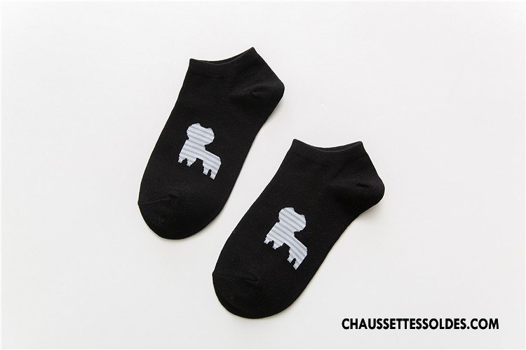 Chaussettes Courtes Femme Printemps Le Nouveau 100% Coton Dessin Animé Coton Bio Été Rose Clair