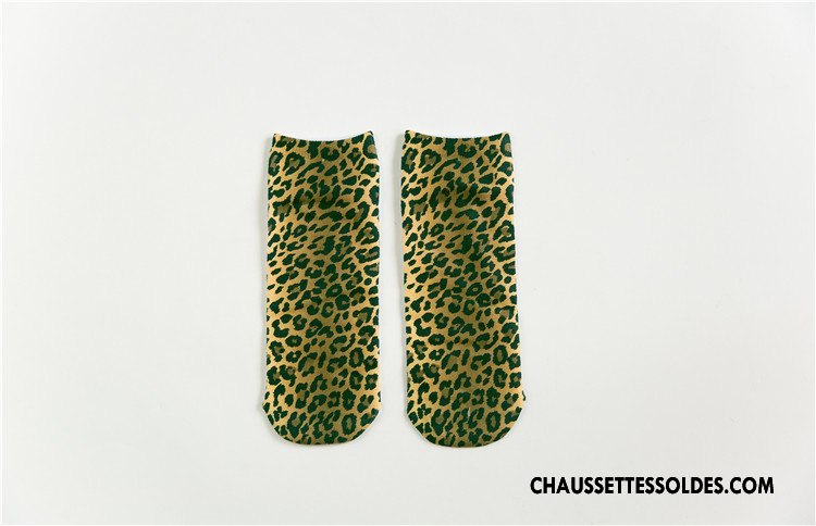 Chaussettes Courtes Femme Rétro Dimensionnel Animal Printemps Chaussette Basse Coupée Impression Blanc