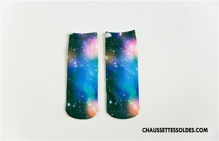 Chaussettes Courtes Femme Rétro Dimensionnel Animal Printemps Chaussette Basse Coupée Impression Blanc