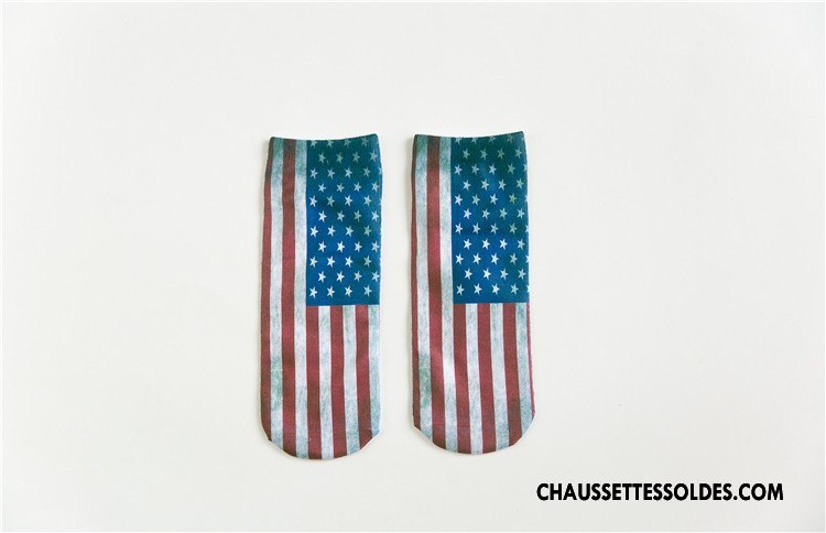 Chaussettes Courtes Femme Rétro Dimensionnel Animal Printemps Chaussette Basse Coupée Impression Blanc
