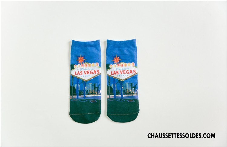 Chaussettes Courtes Femme Rétro Dimensionnel Animal Printemps Chaussette Basse Coupée Impression Blanc