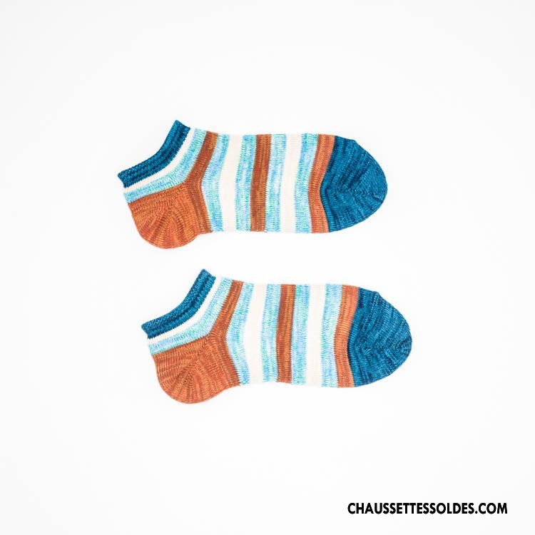 Chaussettes Courtes Femme Rétro Style National Chaussette Basse Coupée Dame Tendance Coton Bio Coloré