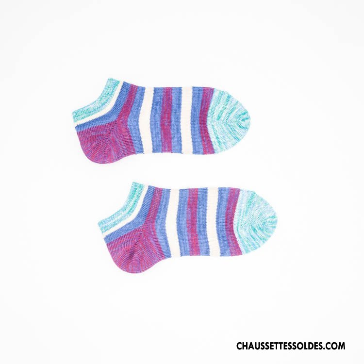 Chaussettes Courtes Femme Rétro Style National Chaussette Basse Coupée Dame Tendance Coton Bio Coloré