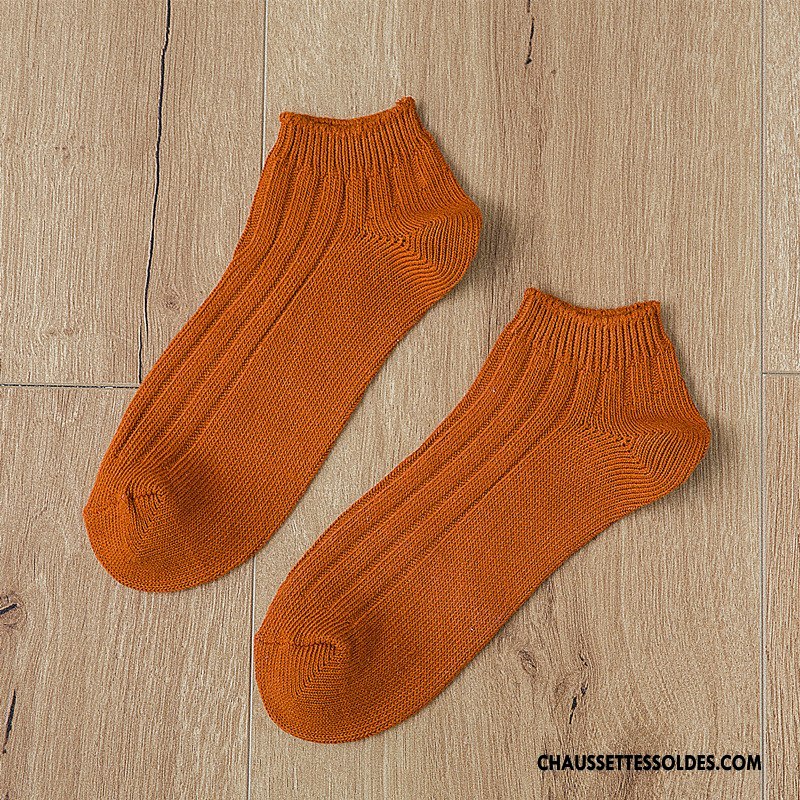 Chaussettes Courtes Femme Rétro Élève Dame Été Chaussette Basse Coupée Chaussette Courte Marron