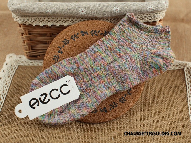 Chaussettes Courtes Femme Style Chaud Style National Chaussette Basse Coupée Le Nouveau Pure Coloré