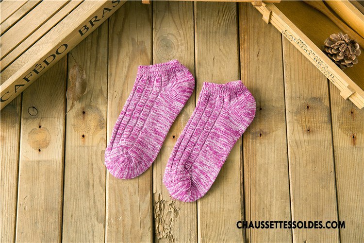 Chaussettes Courtes Femme Tendance Le Nouveau Chaussette Basse Coupée Chaussettes En Coton Style National Rouge Violet