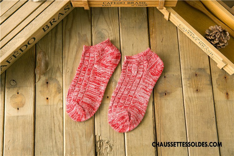 Chaussettes Courtes Femme Tendance Le Nouveau Chaussette Basse Coupée Chaussettes En Coton Style National Rouge Violet