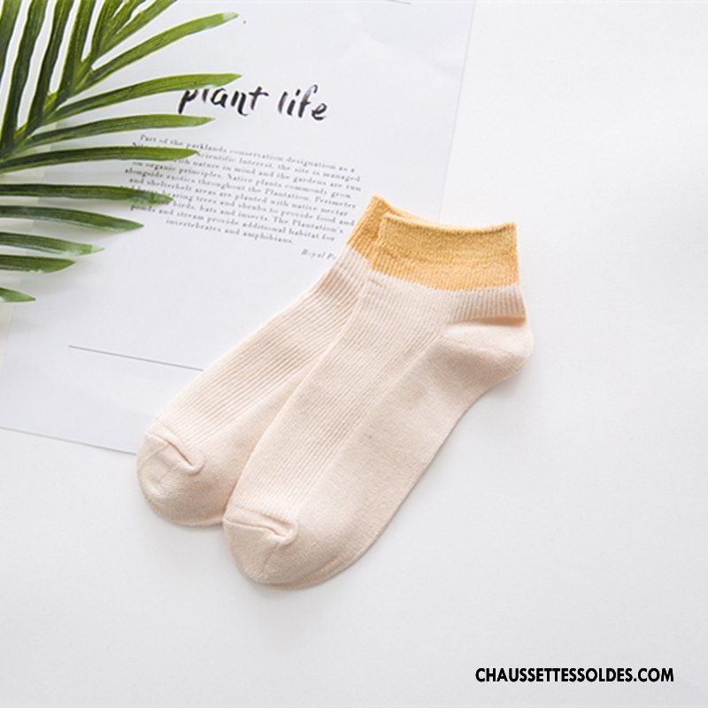 Chaussettes Courtes Femme Vent D'université Frais Chaussette Basse Coupée Coton Bio Le Nouveau Rose