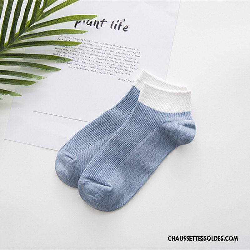 Chaussettes Courtes Femme Vent D'université Frais Chaussette Basse Coupée Coton Bio Le Nouveau Rose