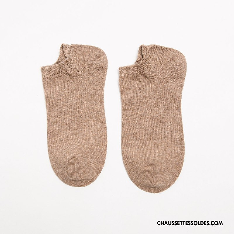 Chaussettes Courtes Femme Yarn Chaussette Basse Coupée Printemps Été 100% Coton Coton Bio Pure Jaune