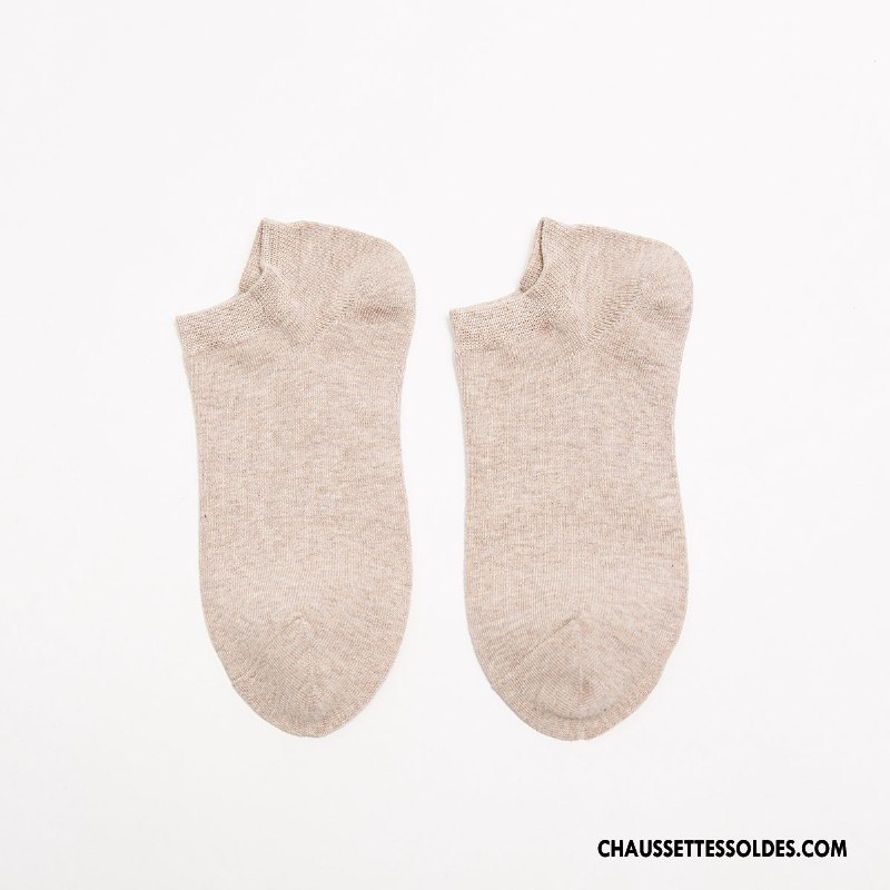 Chaussettes Courtes Femme Yarn Chaussette Basse Coupée Printemps Été 100% Coton Coton Bio Pure Jaune