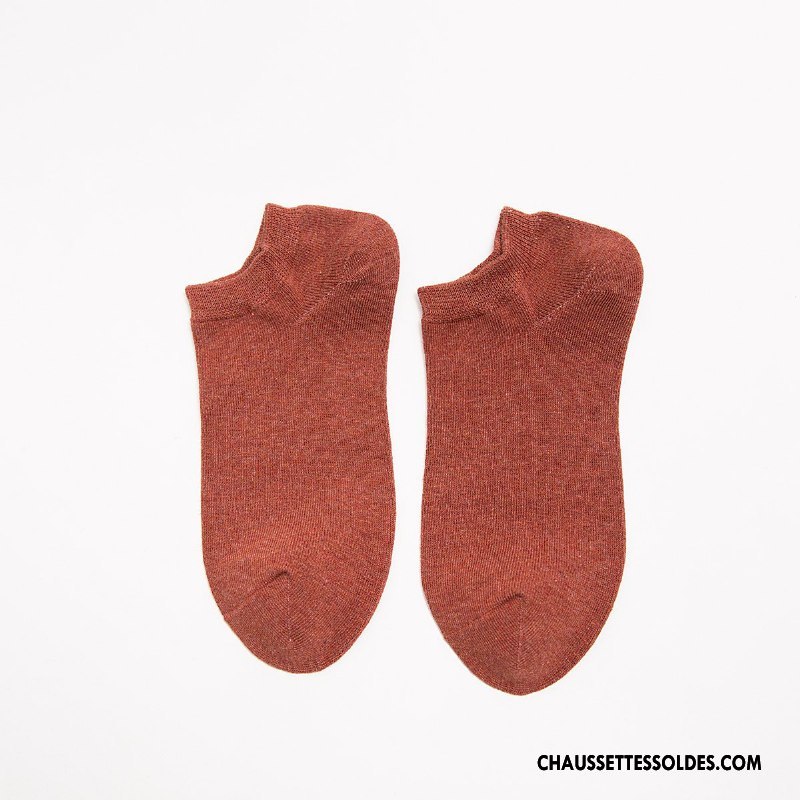 Chaussettes Courtes Femme Yarn Chaussette Basse Coupée Printemps Été 100% Coton Coton Bio Pure Jaune