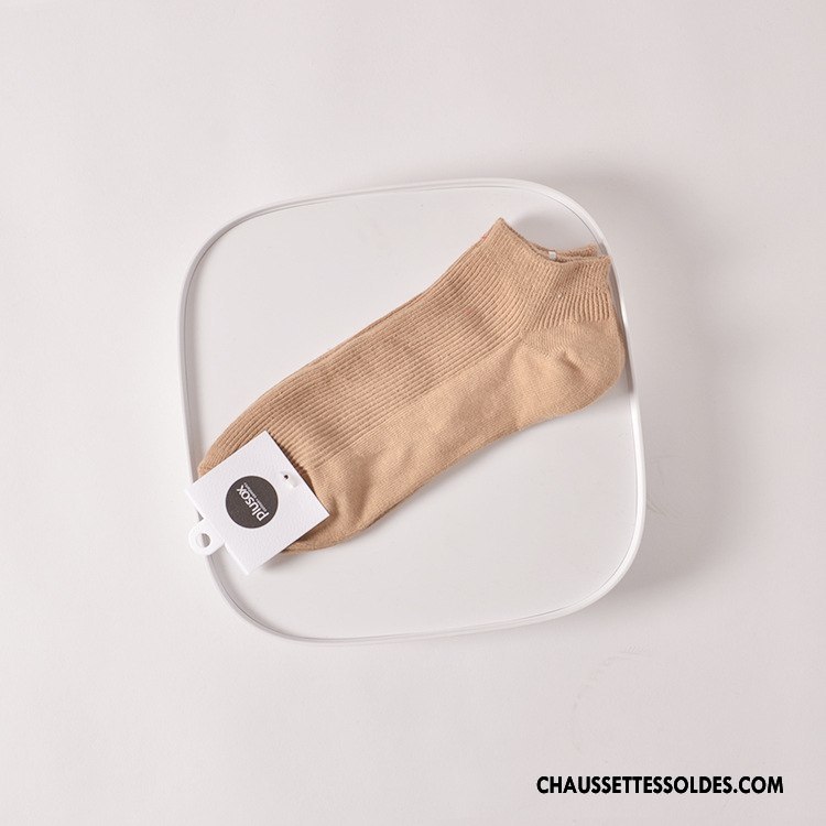 Chaussettes Courtes Femme Élastique Chaussette Basse Coupée Confortable Été Gros Dame Pure Marron / Brun
