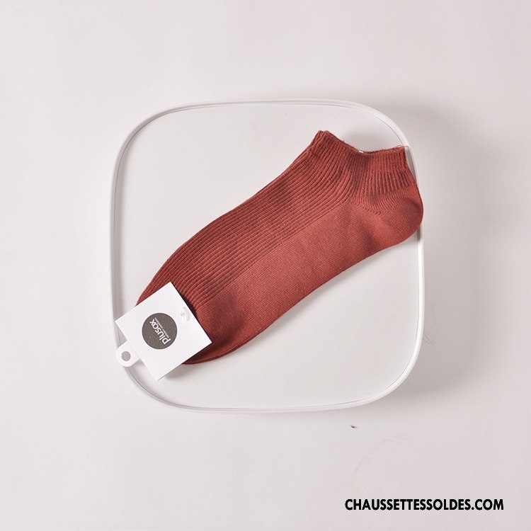 Chaussettes Courtes Femme Élastique Chaussette Basse Coupée Confortable Été Gros Dame Pure Marron / Brun