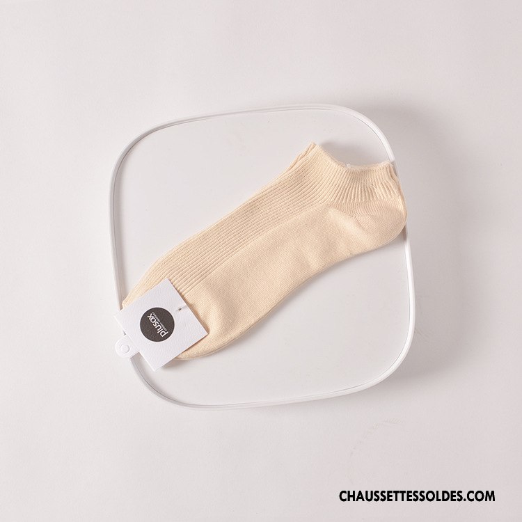 Chaussettes Courtes Femme Élastique Chaussette Basse Coupée Confortable Été Gros Dame Pure Marron / Brun