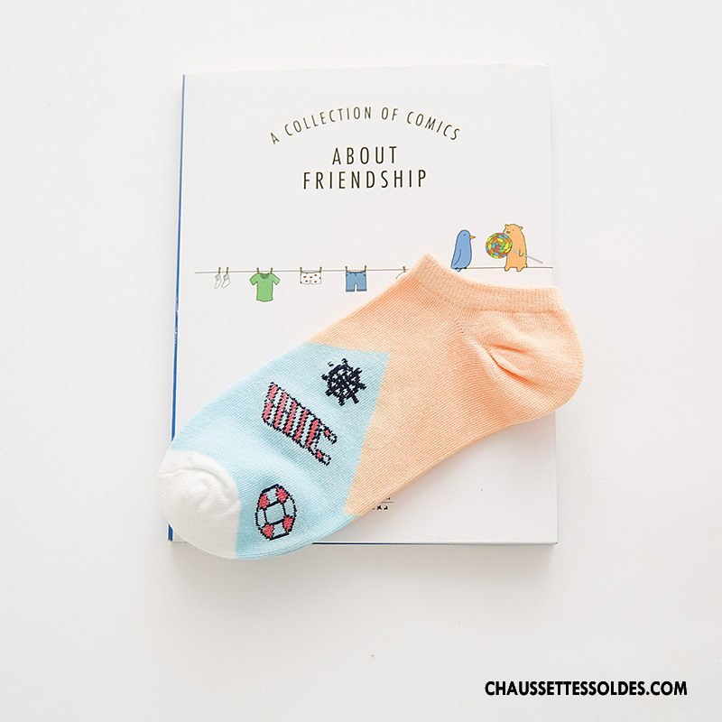 Chaussettes Courtes Femme Été Chaussette Basse Coupée 100% Coton Chaussette Courte Élève Couleurs De Bonbons Bleu Clair