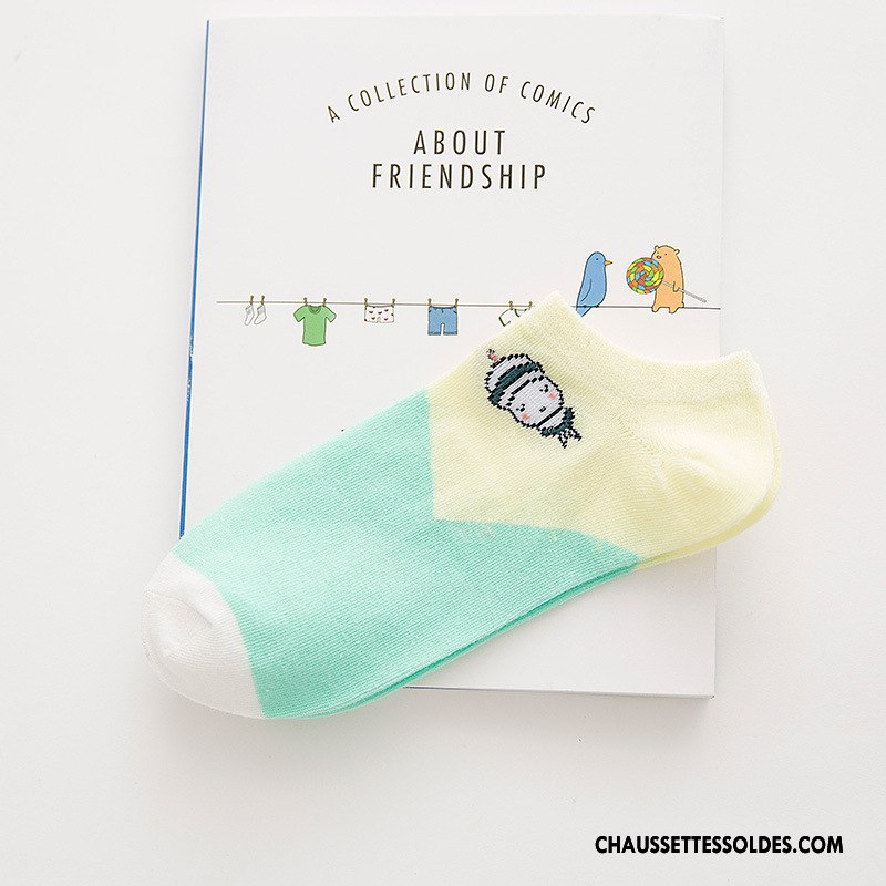 Chaussettes Courtes Femme Été Chaussette Basse Coupée 100% Coton Chaussette Courte Élève Couleurs De Bonbons Bleu Clair