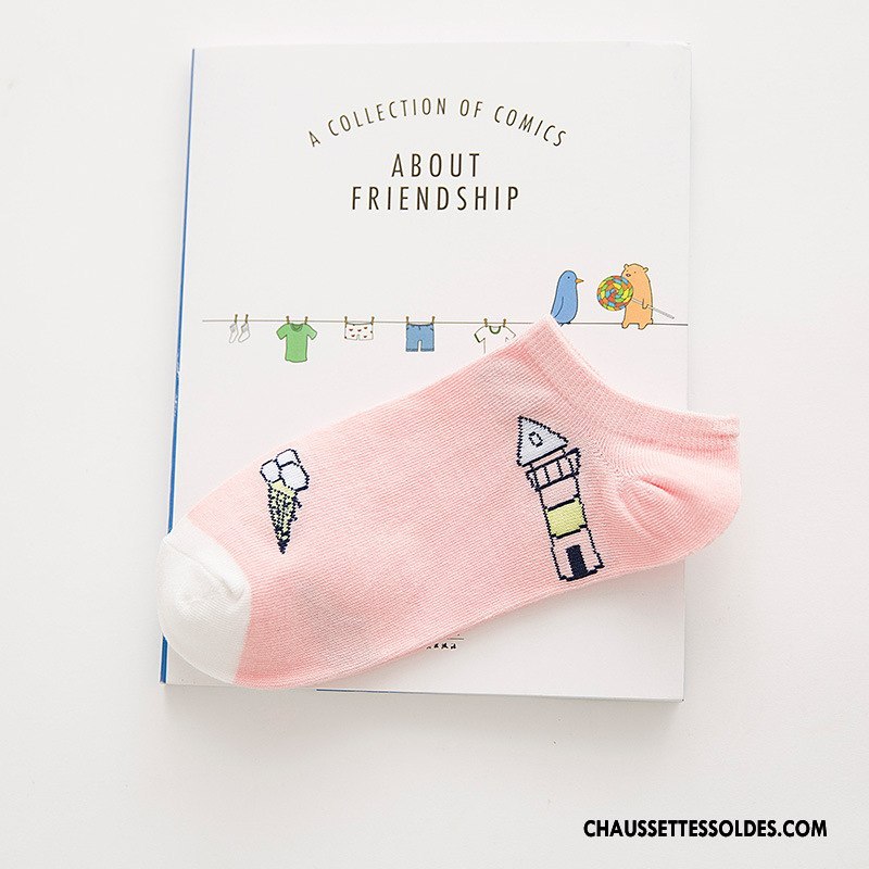 Chaussettes Courtes Femme Été Chaussette Basse Coupée 100% Coton Chaussette Courte Élève Couleurs De Bonbons Bleu Clair