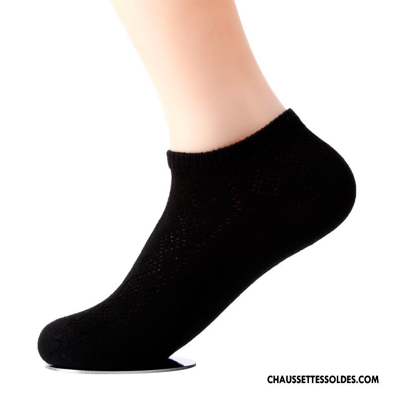 Chaussettes Courtes Femme Été Légère Respirant Creux Guipure Chaussette Courte Engrener Blanc Clair