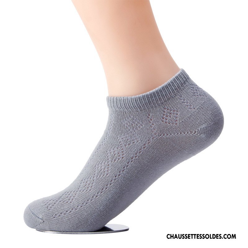 Chaussettes Courtes Femme Été Légère Respirant Creux Guipure Chaussette Courte Engrener Blanc Clair