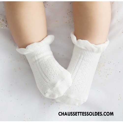 Chaussettes Courtes Fille 100% Coton Chaussette Courte Dentelle Cuisse Fishnet Bébé Matelassé Gris