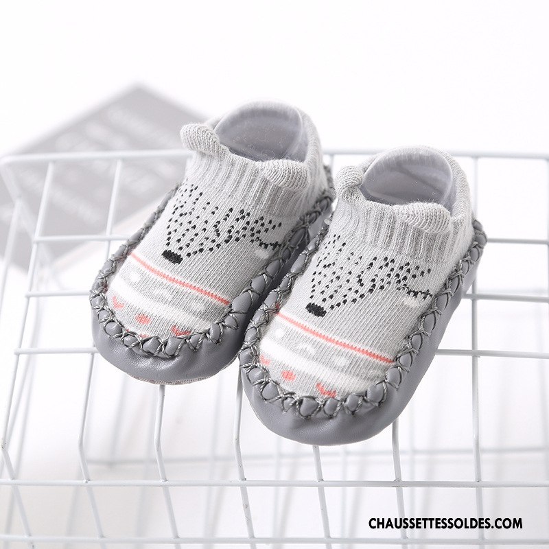 Chaussettes Courtes Fille Antidérapant Bébé Printemps Enfant Coton Bio Le Nouveau Rose