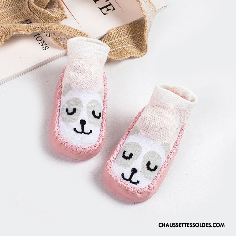 Chaussettes Courtes Fille Antidérapant Dessin Animé Printemps Bébé Animal Cuir Rose