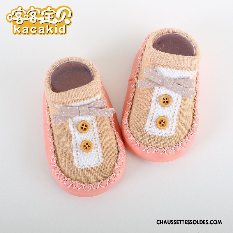 Chaussettes Courtes Fille Antidérapant Enfant Bébé Printemps Le Nouveau Cuir Gris