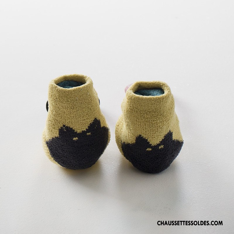 Chaussettes Courtes Fille Antidérapant Le Nouveau Bébé L'automne Chaussette Courte Dessin Animé Rose