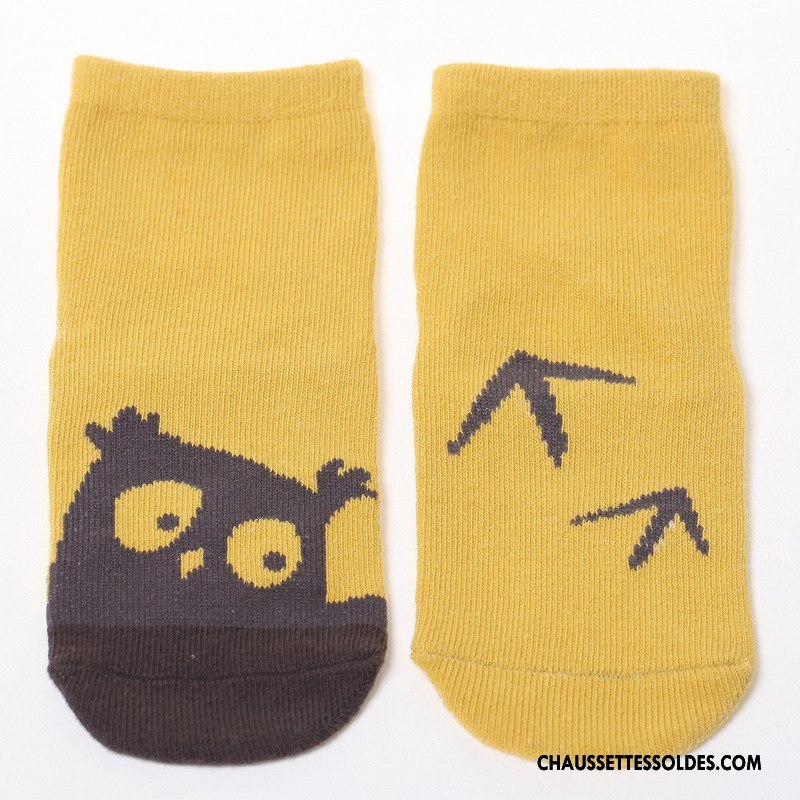 Chaussettes Courtes Fille Bouche Libre Hiver L'automne Antidérapant Matelassé Enfant Blanc