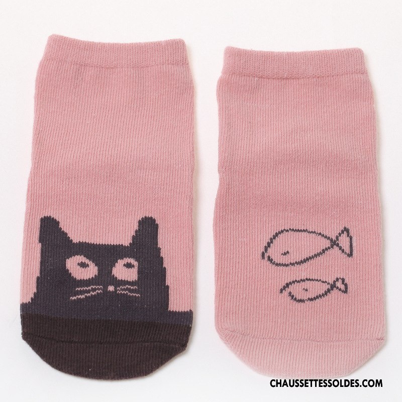Chaussettes Courtes Fille Bouche Libre Hiver L'automne Antidérapant Matelassé Enfant Blanc