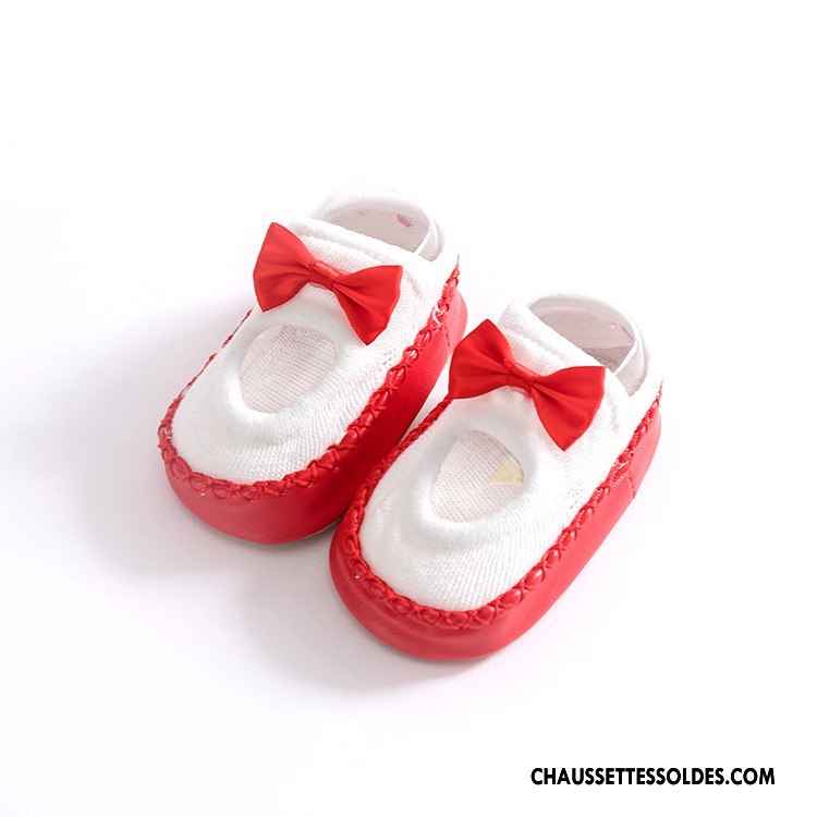 Chaussettes Courtes Fille Bébé Antidérapant Papillon Enfant Le Nouveau Femme Rose