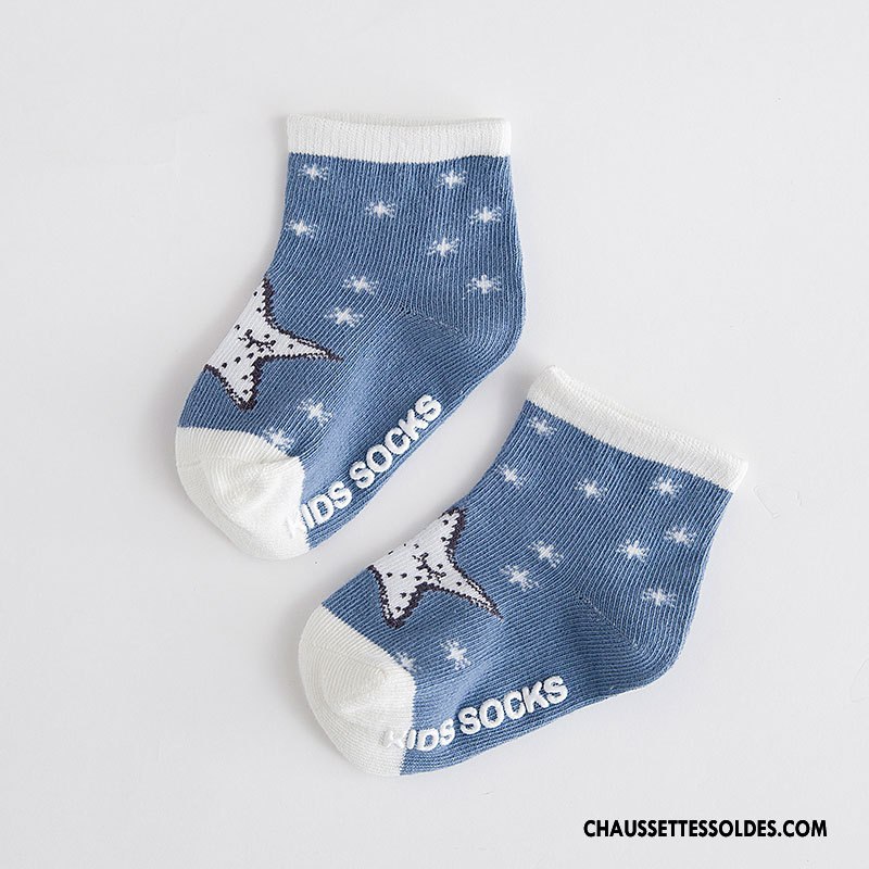 Chaussettes Courtes Fille Bébé Coton Bio Printemps Homme Dessin Animé L'automne Bleu