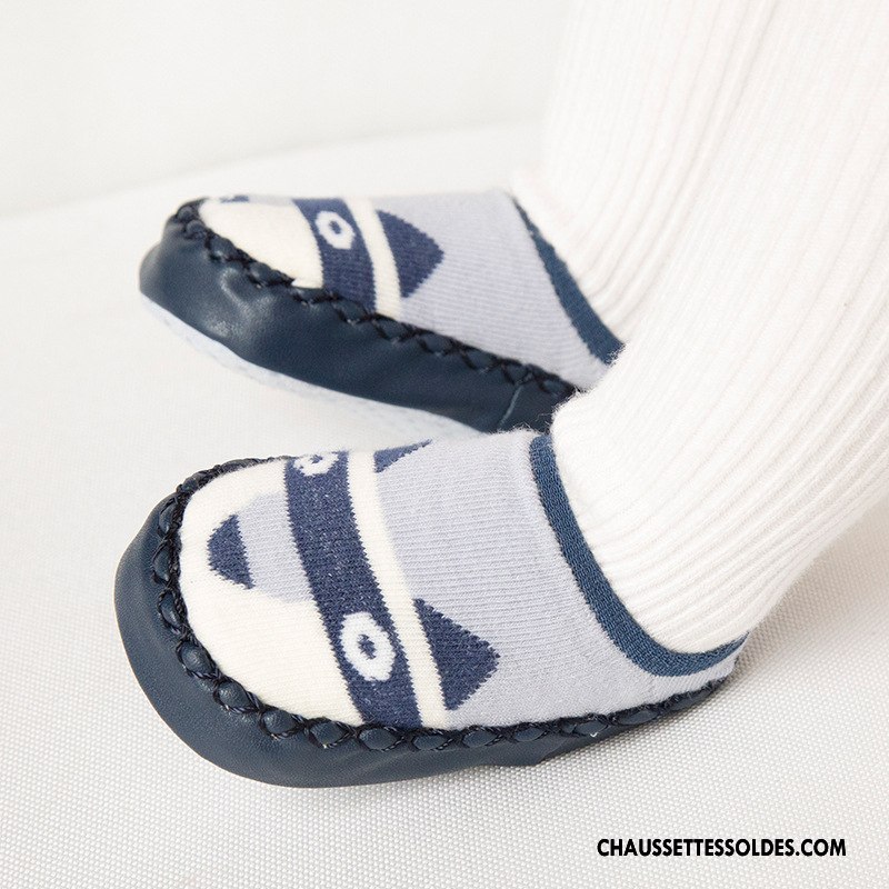Chaussettes Courtes Fille Bébé Cuir Dessin Animé Enfant Antidérapant Printemps Jaune