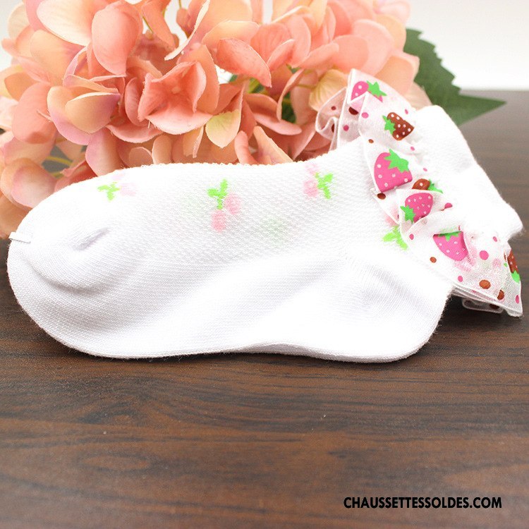 Chaussettes Courtes Fille Bébé Enfant Printemps Petit L'automne Coton Bio Rose