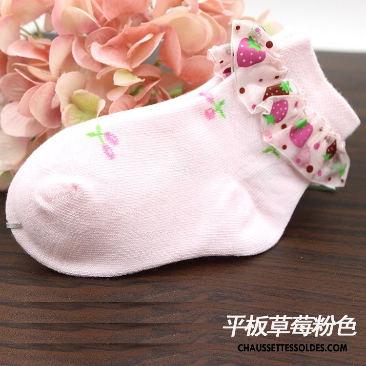 Chaussettes Courtes Fille Bébé Enfant Printemps Petit L'automne Coton Bio Rose