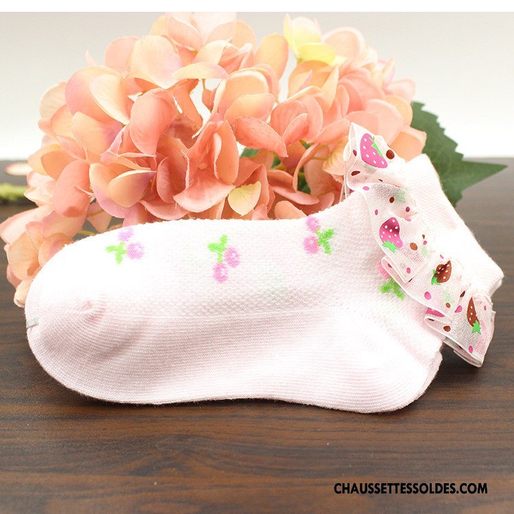 Chaussettes Courtes Fille Bébé Enfant Printemps Petit L'automne Coton Bio Rose
