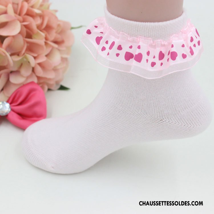 Chaussettes Courtes Fille Bébé Enfant Printemps Petit L'automne Coton Bio Rose