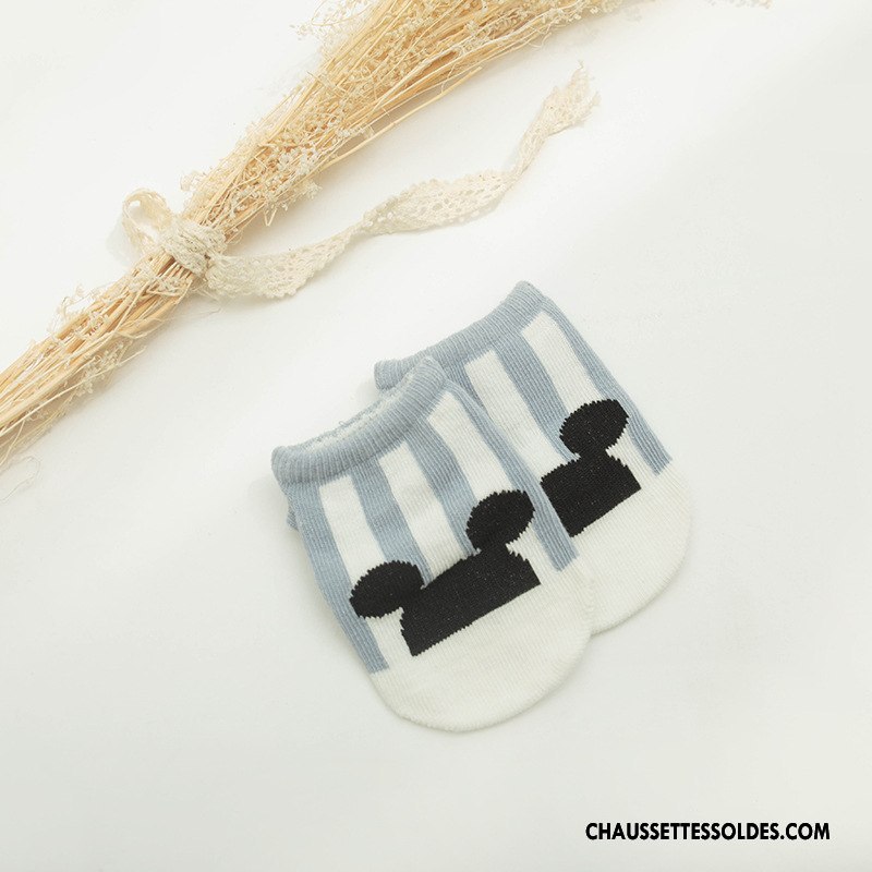 Chaussettes Courtes Fille Bébé Enfant Été Antidérapant Matelassé Homme Blanc