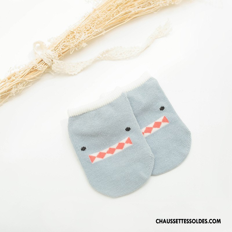 Chaussettes Courtes Fille Bébé Enfant Été Antidérapant Matelassé Homme Blanc