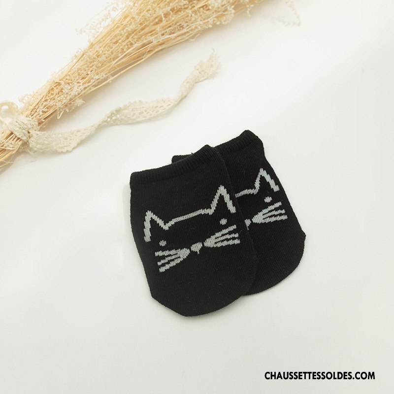Chaussettes Courtes Fille Bébé Enfant Été Antidérapant Matelassé Homme Blanc