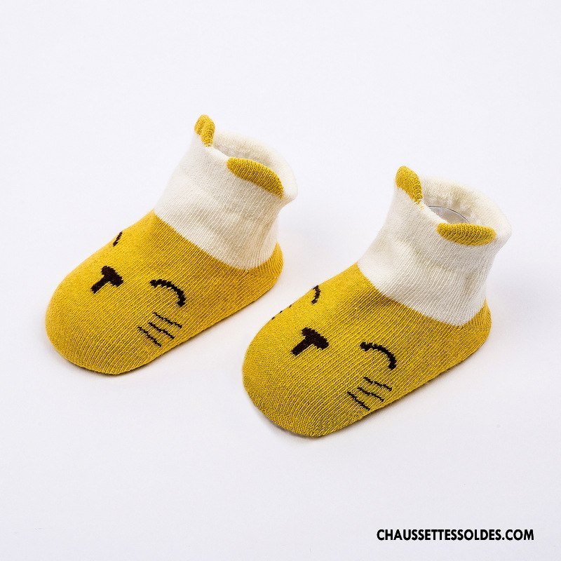 Chaussettes Courtes Fille Bébé Le Nouveau Chaussette Basse Coupée Beige Dimensionnel Antidérapant Couleurs Mixtes Blanc