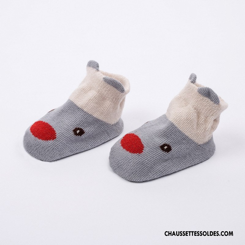 Chaussettes Courtes Fille Bébé Le Nouveau Chaussette Basse Coupée Beige Dimensionnel Antidérapant Couleurs Mixtes Blanc