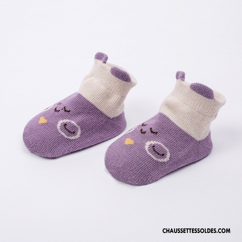 Chaussettes Courtes Fille Bébé Le Nouveau Chaussette Basse Coupée Beige Dimensionnel Antidérapant Couleurs Mixtes Blanc