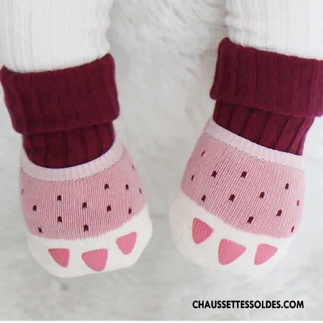 Chaussettes Courtes Fille Bébé Le Nouveau Chaussettes En Coton Dessin Animé Terry Antidérapant Jaune