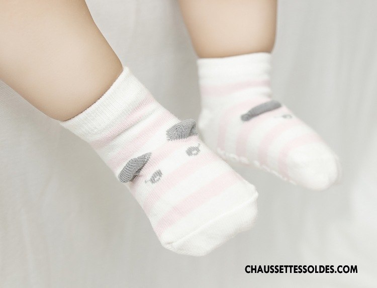 Chaussettes Courtes Fille Chat Bébé Coton Bio Enfant 100% Coton Dimensionnel Rose