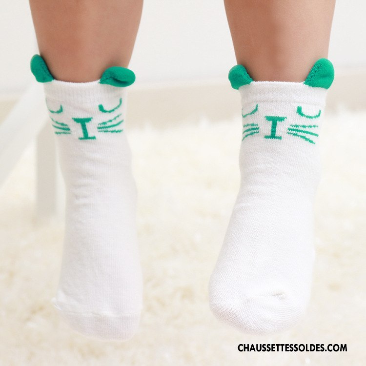 Chaussettes Courtes Fille Chat Enfant Homme Femme Le Nouveau Antidérapant Bleu